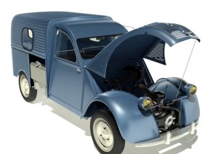 citroen 2cv azu van 3D 모델