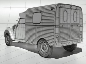 citroen 2cv azu van 3D 모델