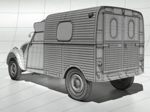 citroen 2cv azu van 3D Model