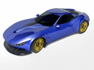 kukhri gt  concept sports car rwd 3D Model