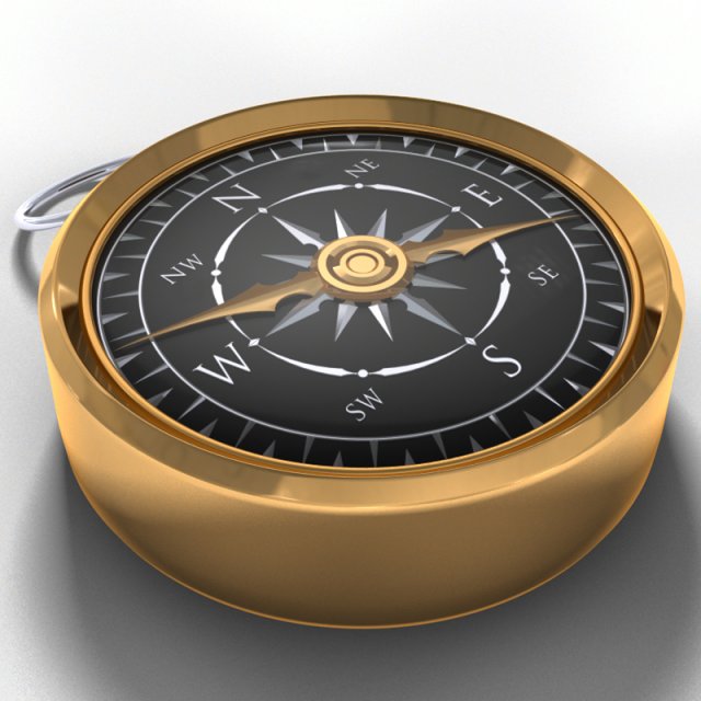 antique compass 3D Model .c4d .max .obj .3ds .fbx .stl .blend 