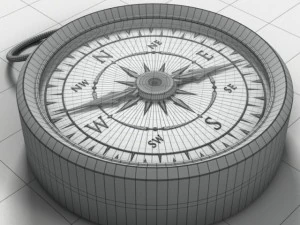 antique compass 3D Model