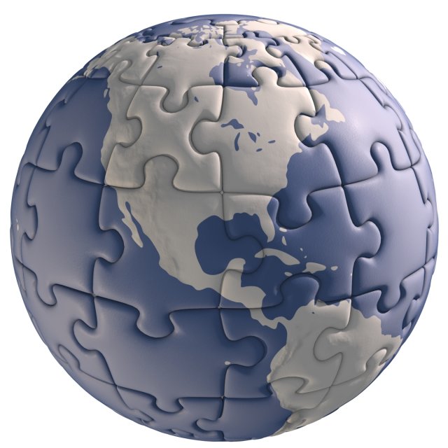 puzzle globe 3D Model .c4d .max .obj .3ds .fbx .stl .blend 