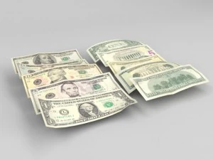 us bank notes 3D Model