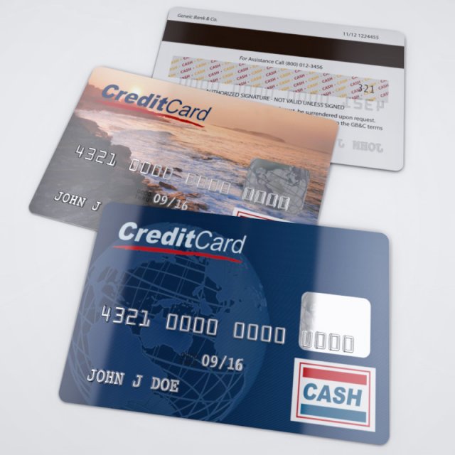 credit card 3D 模型 .c4d .max .obj .3ds .fbx .stl .blend 