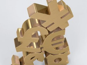 stacked currency symbols 3D Model