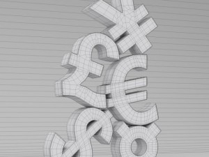 stacked currency symbols 3D 模型