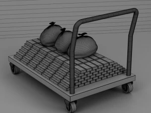 flatbed and dolly 3D Model