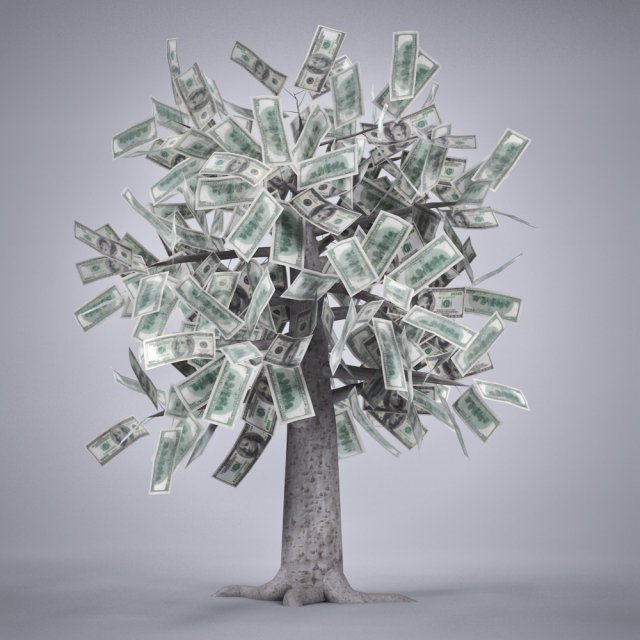 money tree Modelo 3D .c4d .max .obj .3ds .fbx .stl .blend 