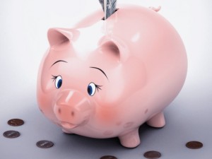 piggy bank with money Modèle 3D
