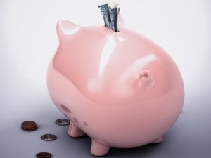 piggy bank with money Modèle 3D