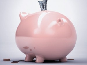 piggy bank with money Modèle 3D