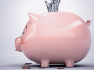 piggy bank with money Modèle 3D