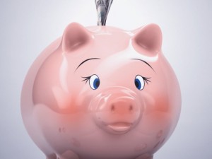 piggy bank with money Modèle 3D