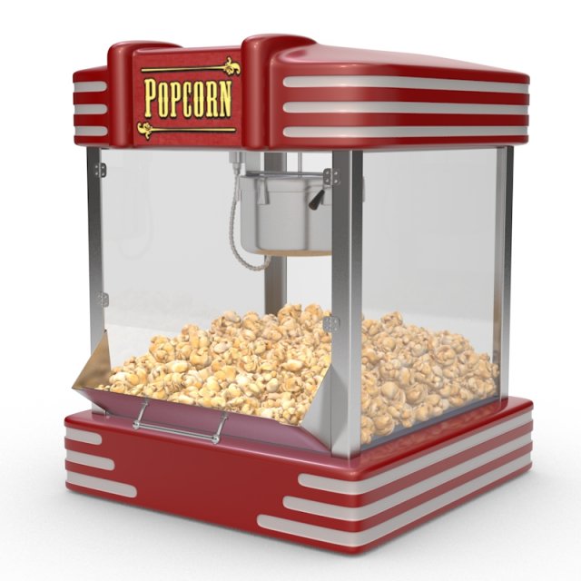 popcorn machine 3D Модель .c4d .max .obj .3ds .fbx .stl .blend 