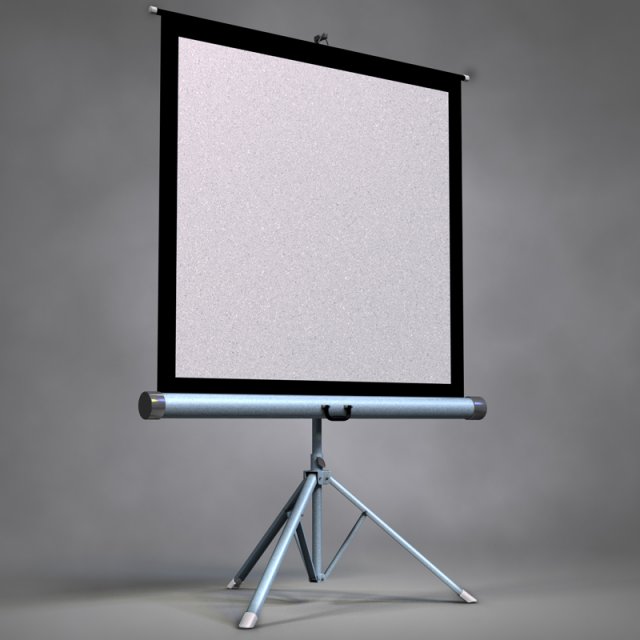 projector screen Model 3D .c4d .max .obj .3ds .fbx .stl .blend 