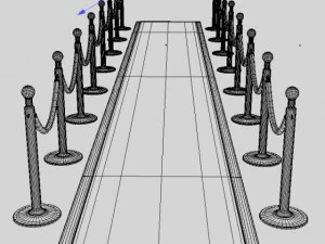 red carpet and dividers 3D Model