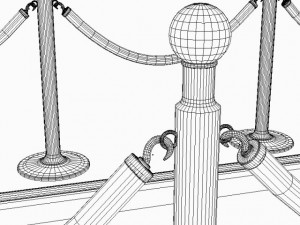 red carpet and dividers 3D-Modell