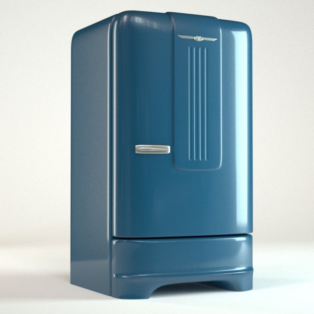 retro refrigerator 3D मॉडल .c4d .max .obj .3ds .fbx .stl .blend 