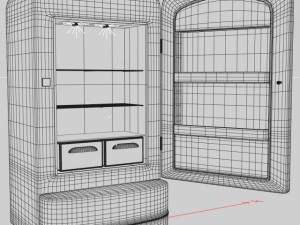 retro refrigerator 3D मॉडल