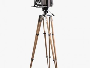 speed graphic on tripod 3D Model