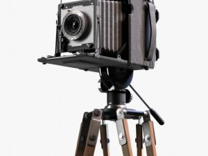 speed graphic on tripod 3D Model