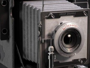 speed graphic on tripod 3D Model