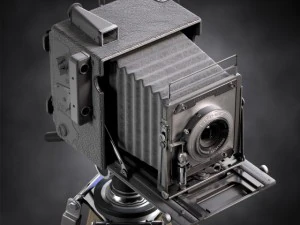 speed graphic on tripod 3D Model