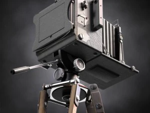 speed graphic on tripod 3D Model