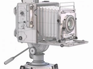 speed graphic on tripod 3D Model