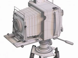 speed graphic on tripod 3D Model