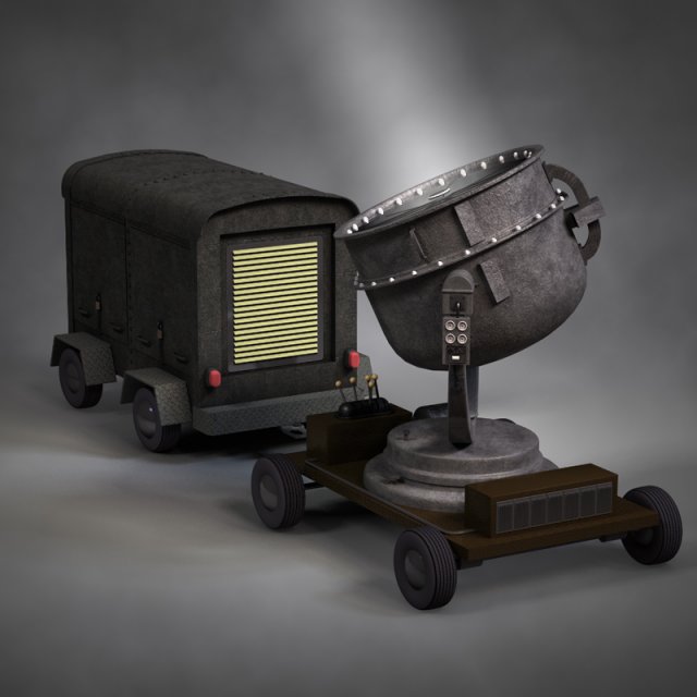 spot light and generator 3D Model .c4d .max .obj .3ds .fbx .stl .blend 