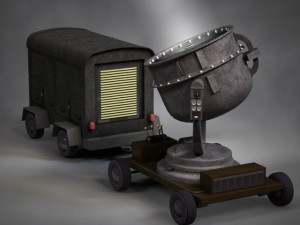 spot light and generator Modelo 3D