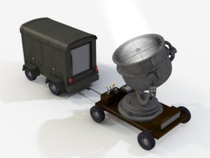 spot light and generator 3D Model