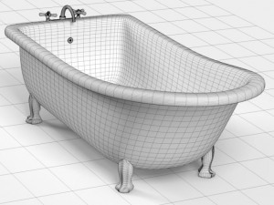classic bathtub 3D 모델