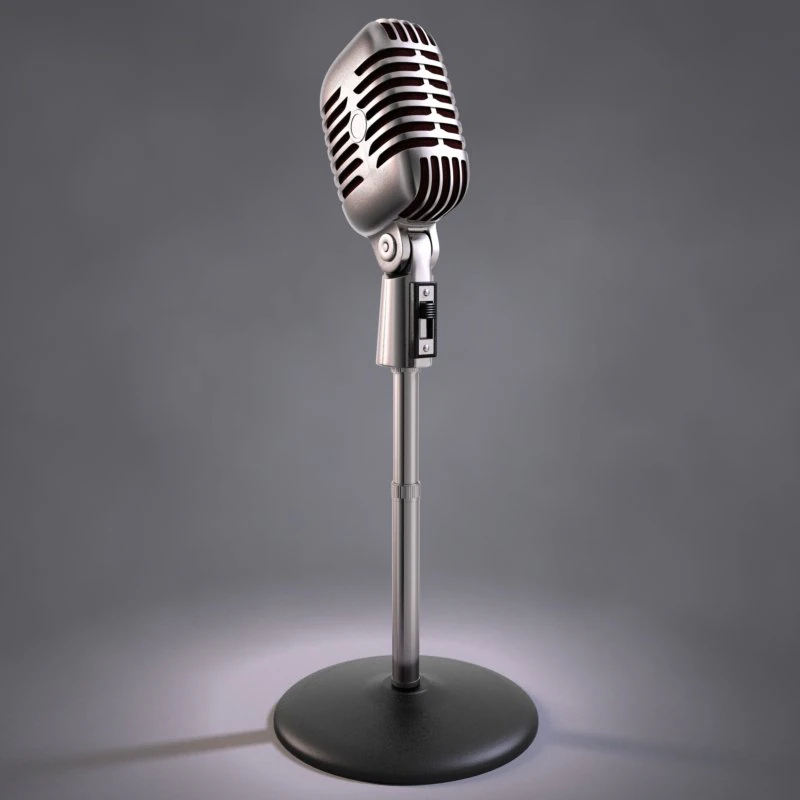 50s mic  stand 3D Model .c4d .max .obj .3ds .fbx .stl .blend 
