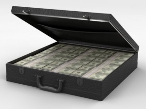 briefcase and money Modelo 3D