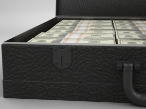 briefcase and money 3D Model