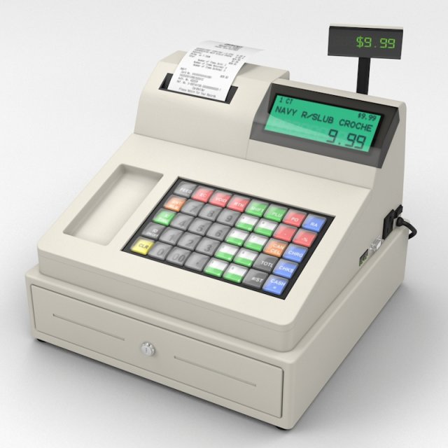 cash register 3D मॉडल .c4d .max .obj .3ds .fbx .stl .blend 