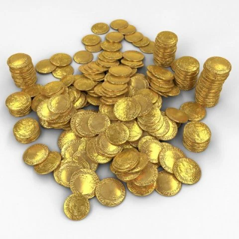 pirate coins 3D Model .c4d .max .obj .3ds .fbx .stl .blend 