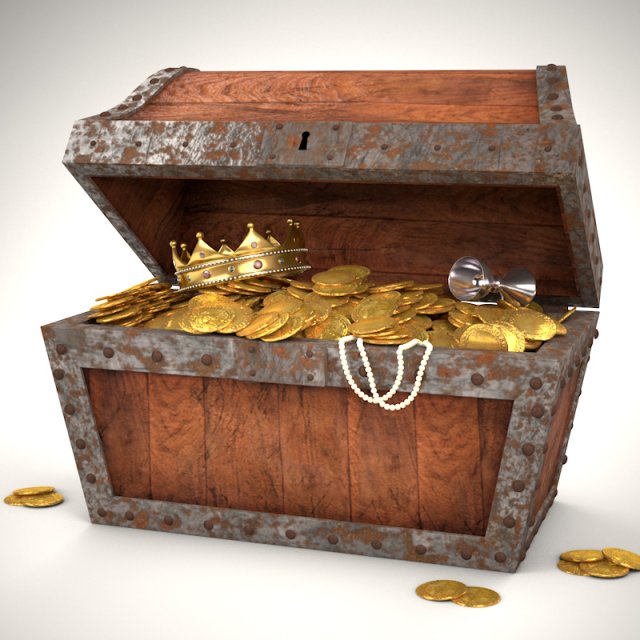 pirates chest 3D 模型 .c4d .max .obj .3ds .fbx .stl .blend 