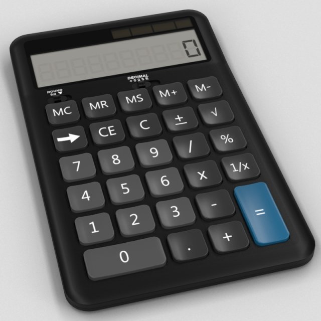 calculator 3D मॉडल .c4d .max .obj .3ds .fbx .stl .blend 