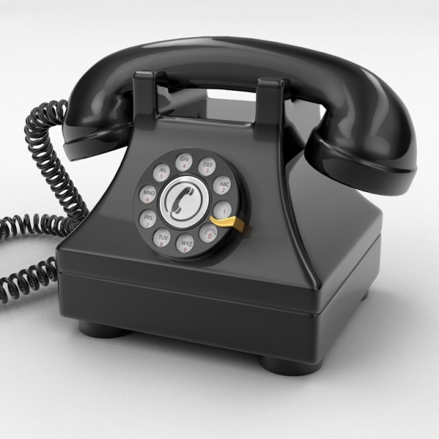 rotary phone 3D 模型 .c4d .max .obj .3ds .fbx .stl .blend 