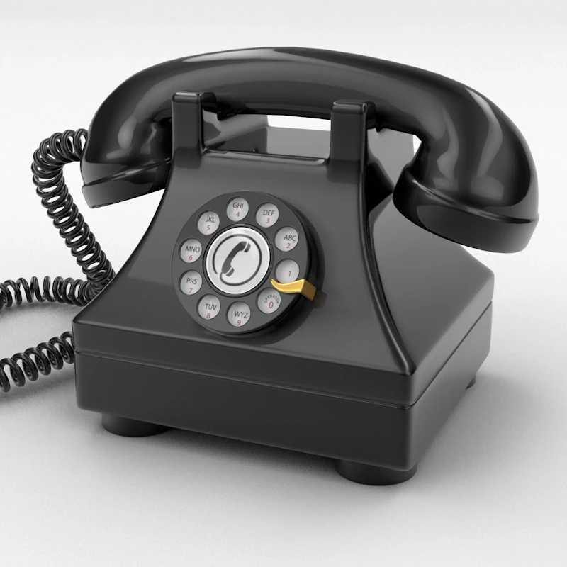 rotary phone 3D Model .c4d .max .obj .3ds .fbx .stl .blend 