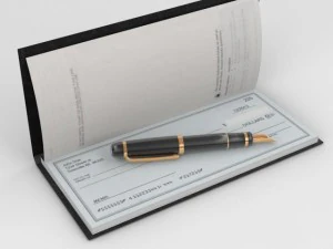 checkbook and pen 3D Model