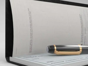 checkbook and pen 3D Model