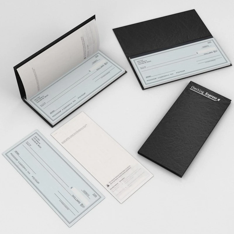 checkbook 3D Model .c4d .max .obj .3ds .fbx .stl .blend 
