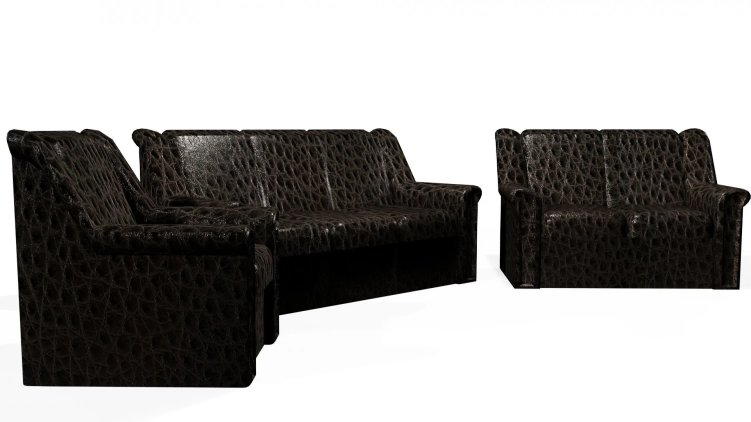 3 parts bed 3D Model .c4d .max .obj .3ds .fbx .stl .blend 