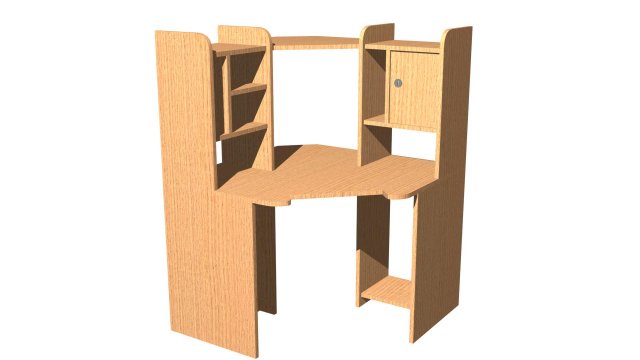 desk for computer 3D Model .c4d .max .obj .3ds .fbx .stl .blend 