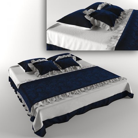 bed linen 3D Model .c4d .max .obj .3ds .fbx .stl .blend